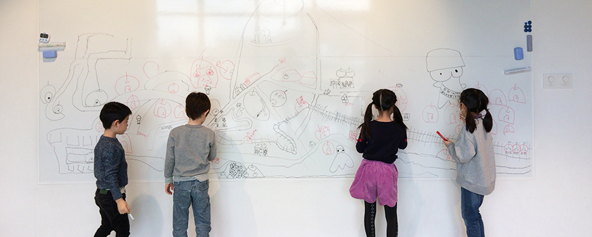 T-KIDSシェアスクールの『こどもの哲学教室 ソフィー』の稽古風景