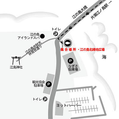 江ノ島『海岸生物観察会』の集合場所マップ
