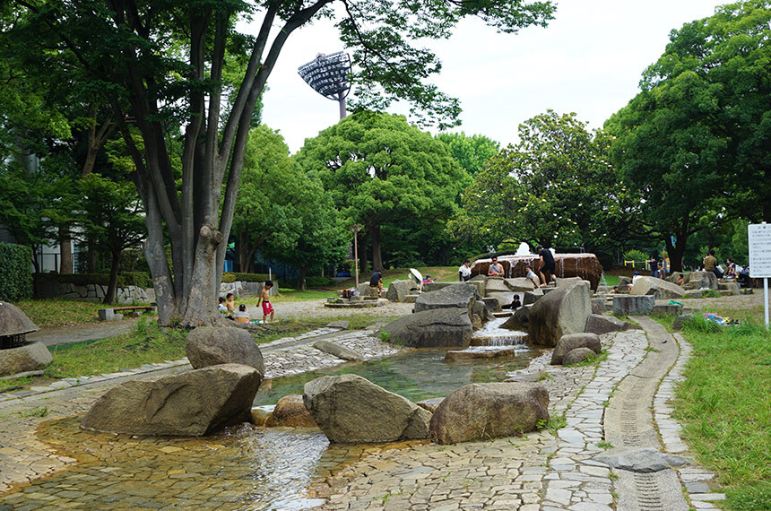 平塚総合公園の水遊びエリア
