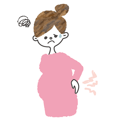 腰痛など体に不調のある妊婦