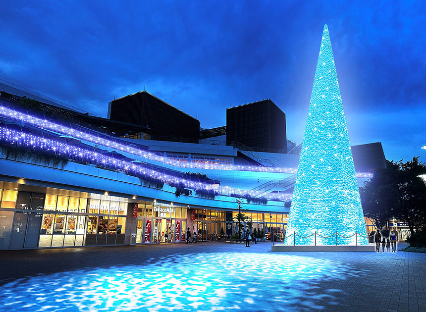 テラスモール湘南・イルミネーションのクリスマスツリー