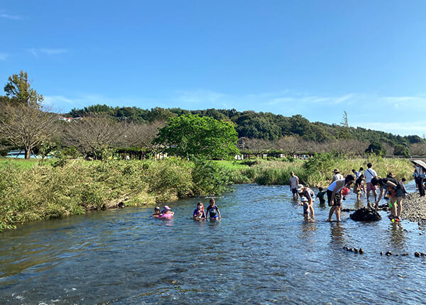 藤沢市・引地川親水公園の川遊び