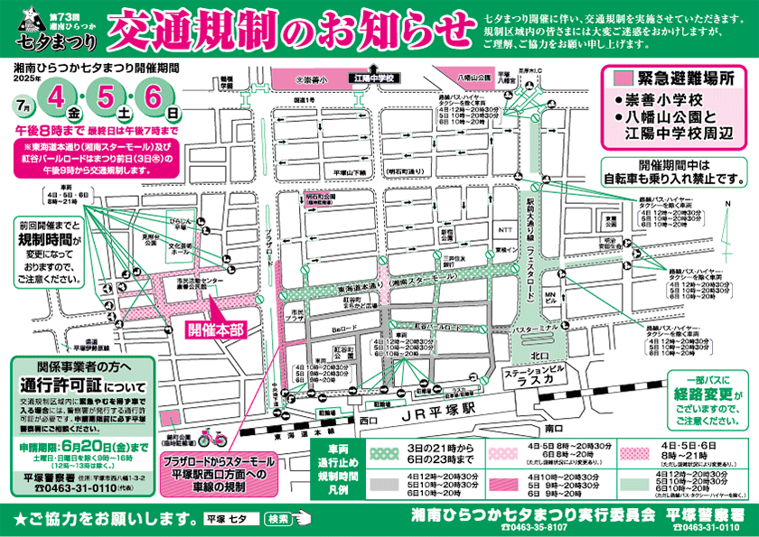 平塚七夕まつりの交通規制