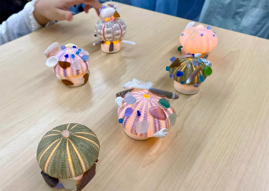 ウニらんたんワークショップの作品