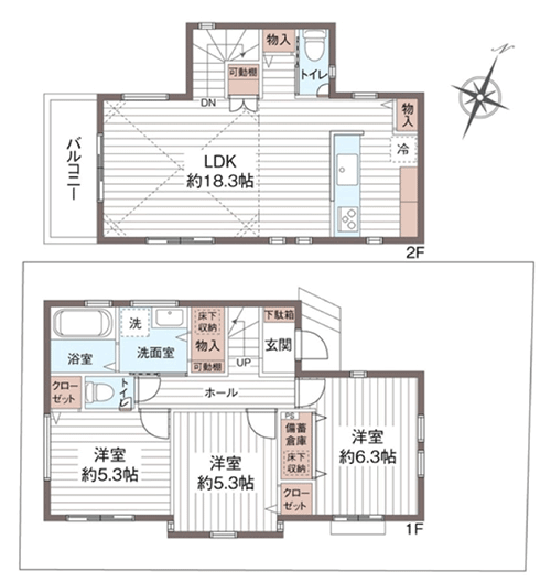 藤沢市弥勒寺の新築戸建の間取り