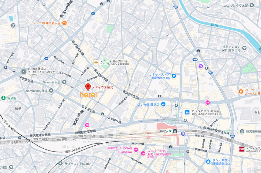 メディウス藤沢の物件エリアマップ
